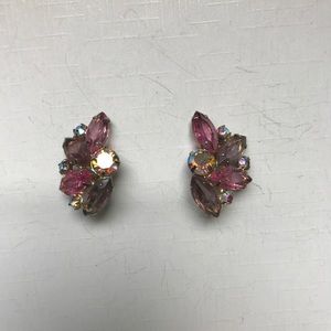 Vintage Purple Clips Earrings